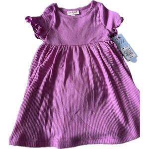 Cat & Jack Toddler Girls' 18 Month Purple Short Sleeve Ribbed Dress